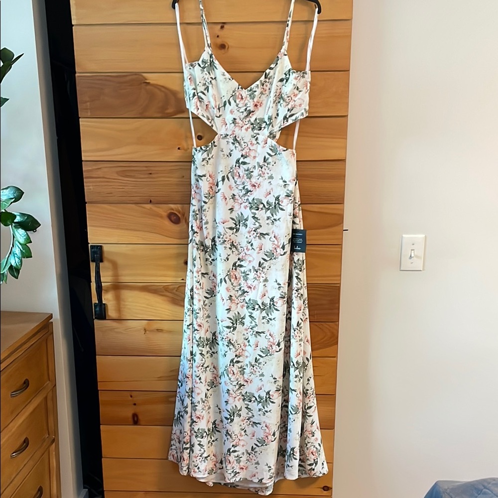Lulu's Pink and Green Backless Sundress